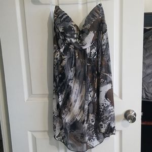 Strapless color splash dress